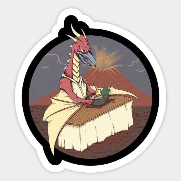 lava ramen rodan Sticker by opoyostudio